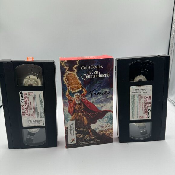 Cecil B. DeMilles The Ten Commandments VHS 1990 Charlton Heston Epic/Hi-Fi Stere - Picture 3 of 3